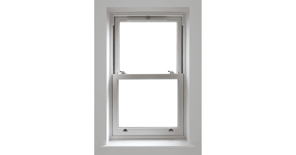 A modern double hung window displayed in a clean, bright interior setting, emphasizing its functional design and aesthetic appeal.